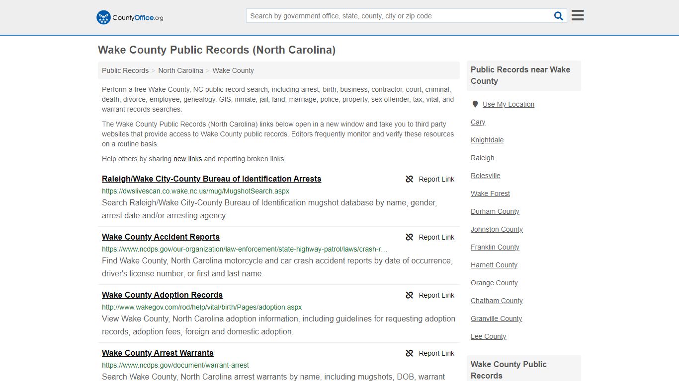 Public Records - Wake County, NC (Business, Criminal, GIS ...